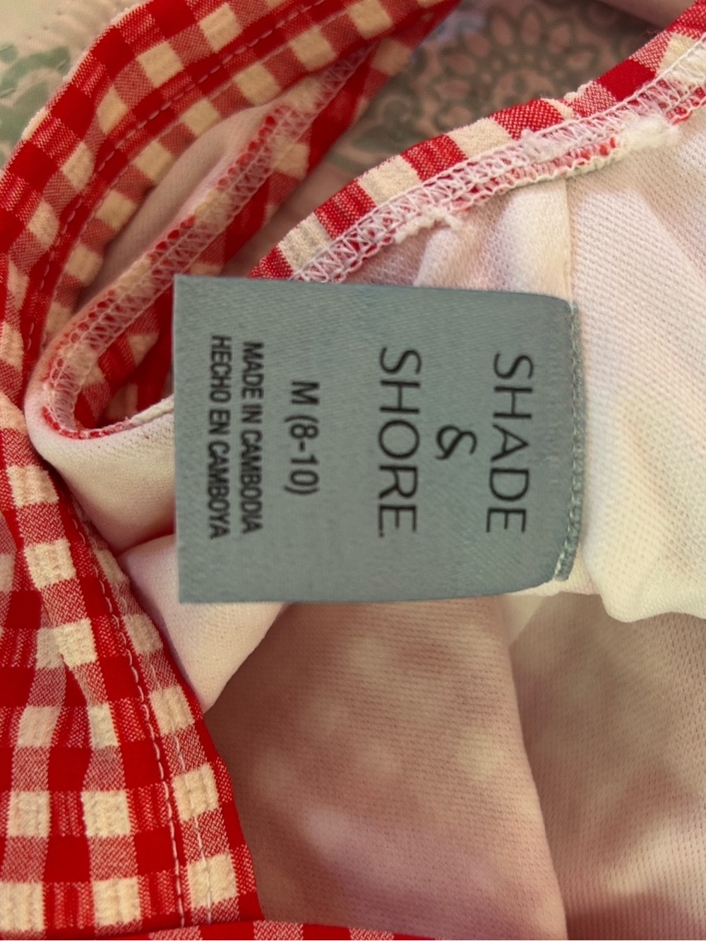 Shade & Shore Target Red Gingham One Piece Swimsuit — Size M — Like New - Picture 4 of 8